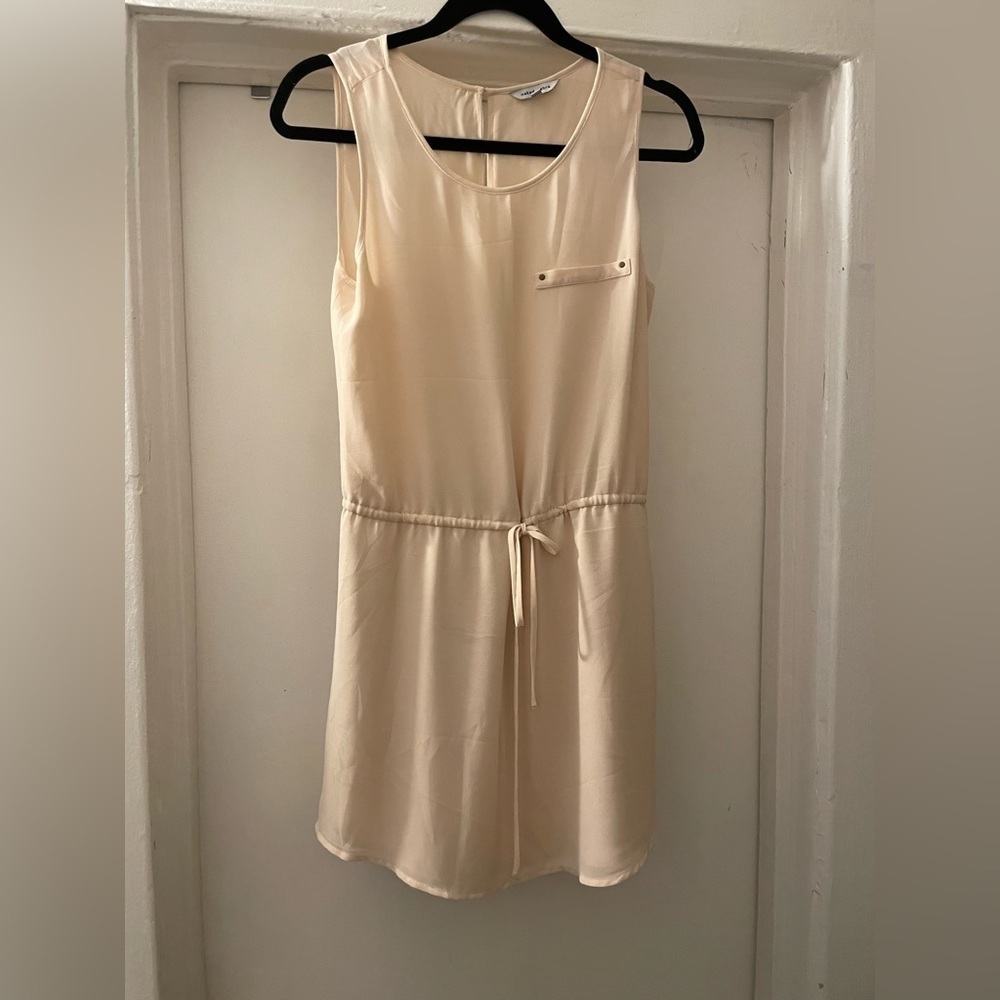 Naked Zebra Cream Dress‎ with drawstring at waist size Small